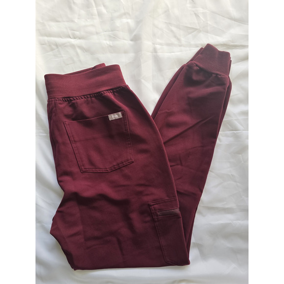 Figs Pants - FIGS Technical Collection Scrub Pants Burgundy Unisex Polyester Rayon Spandex S